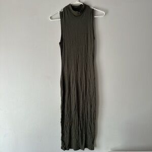 Fashion Nova Green Ribbed Sleeveless Dress